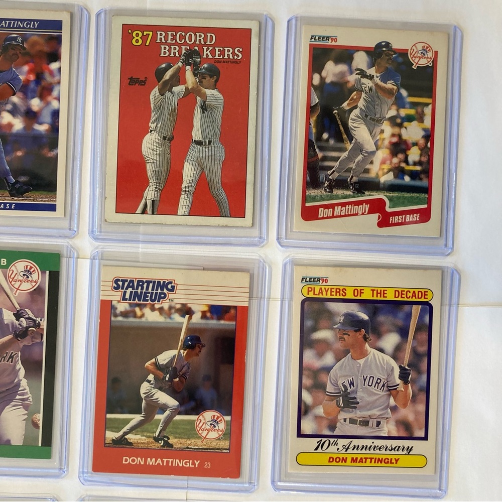 Lot of 9 Vintage 80s-90s Don Mattingly Baseball Cards New York Yankees - Picture 4 of 16
